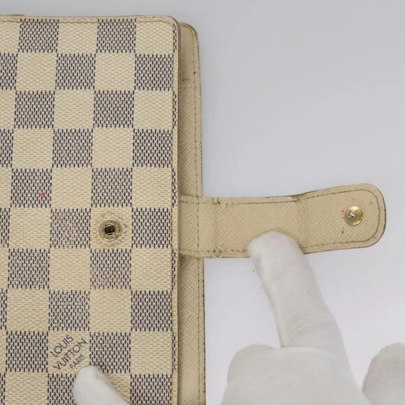 LOUIS VUITTON Damier Azur Agenda MM Day Planner Cover R20707 LV Auth BD009 - Picture 7 of 16